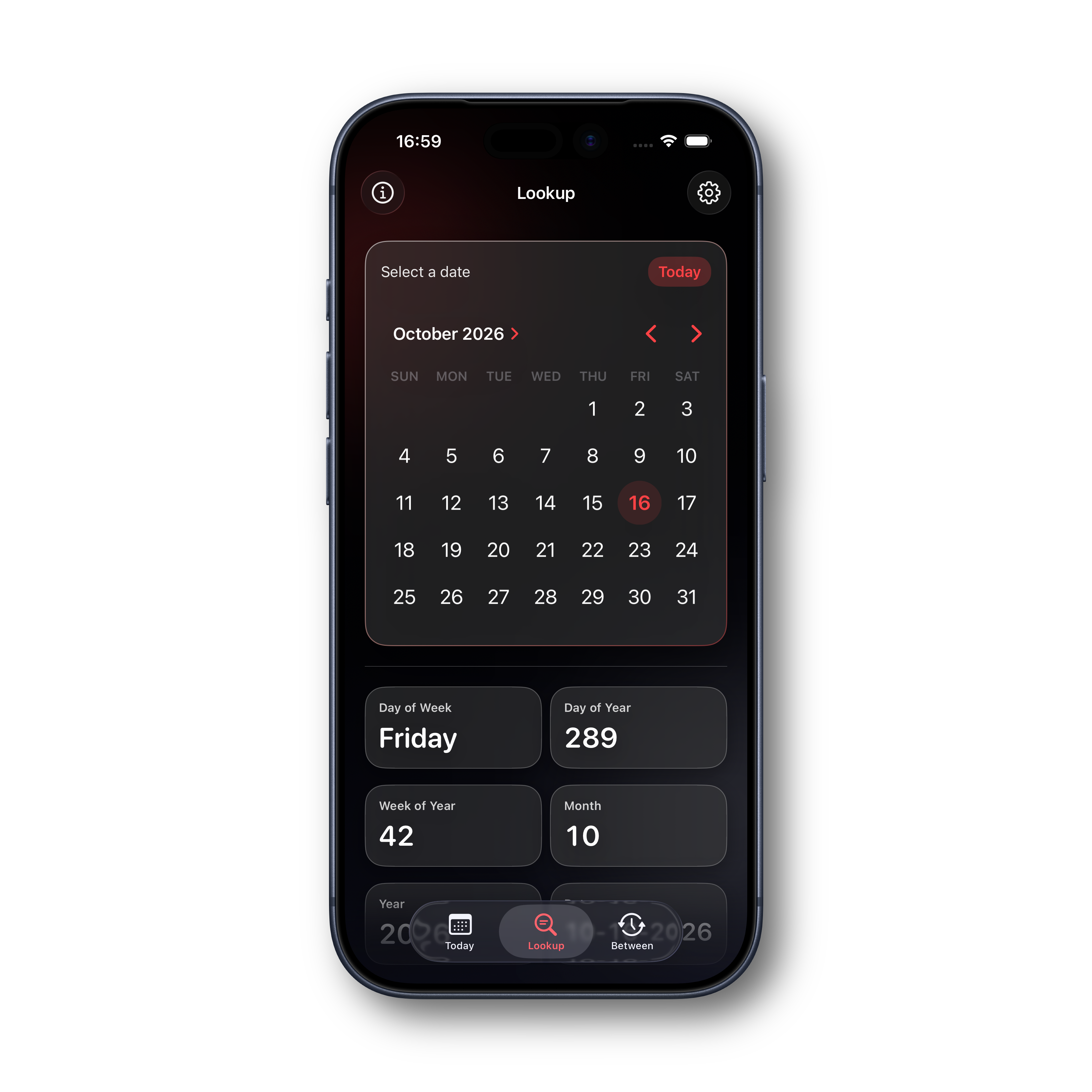 Day Calculator Lookup Tab