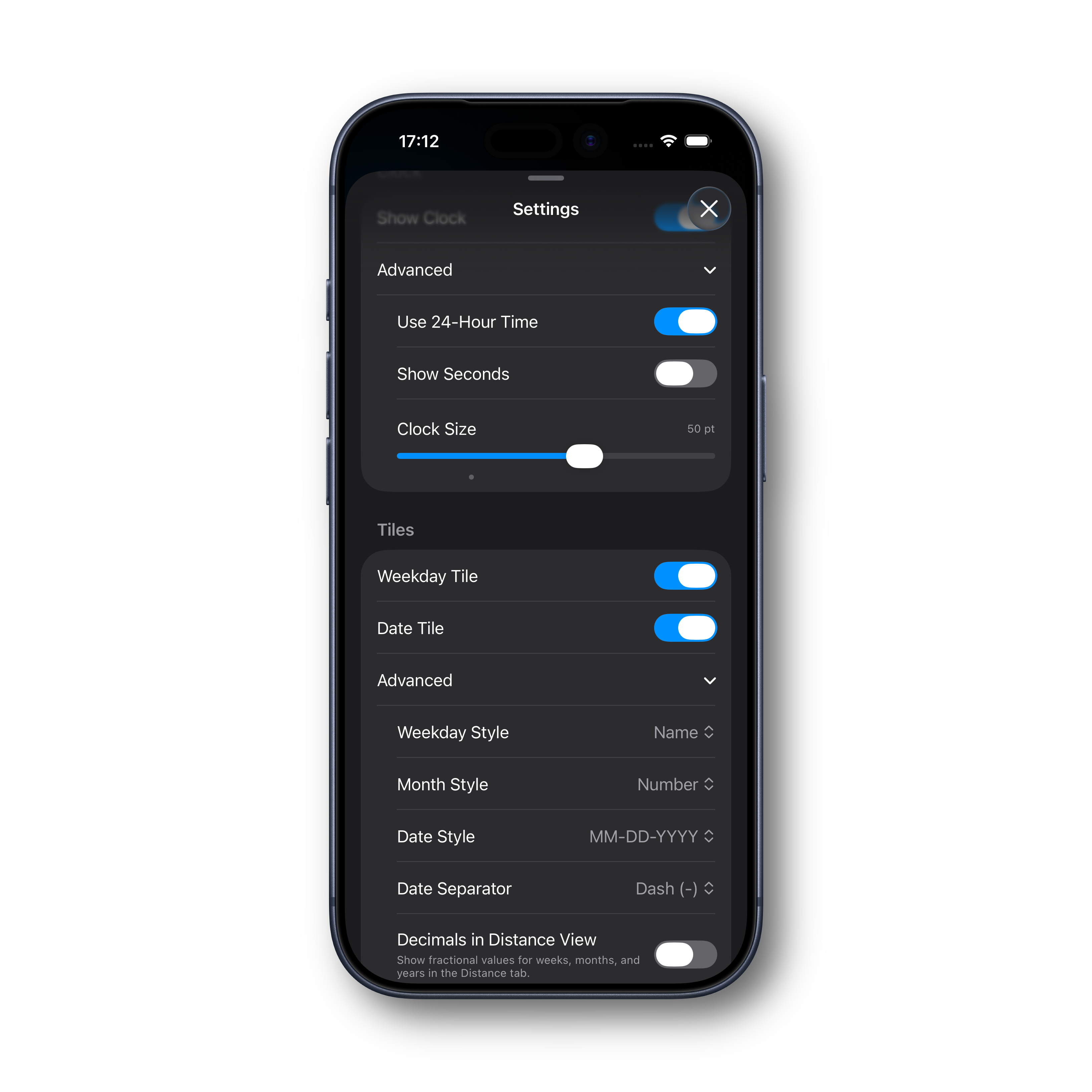 Day Calculator Settings