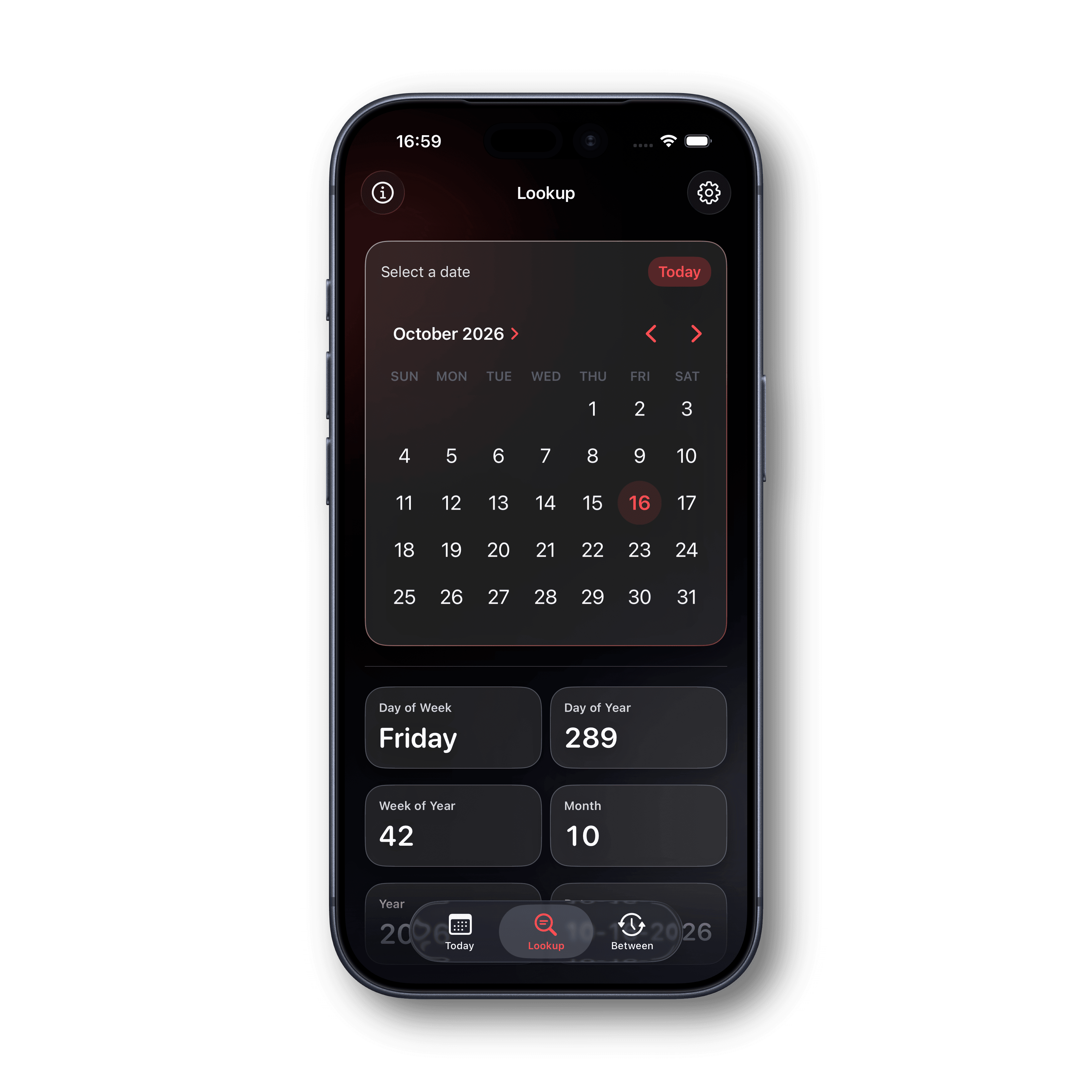 Day Tracker Lookup tab
