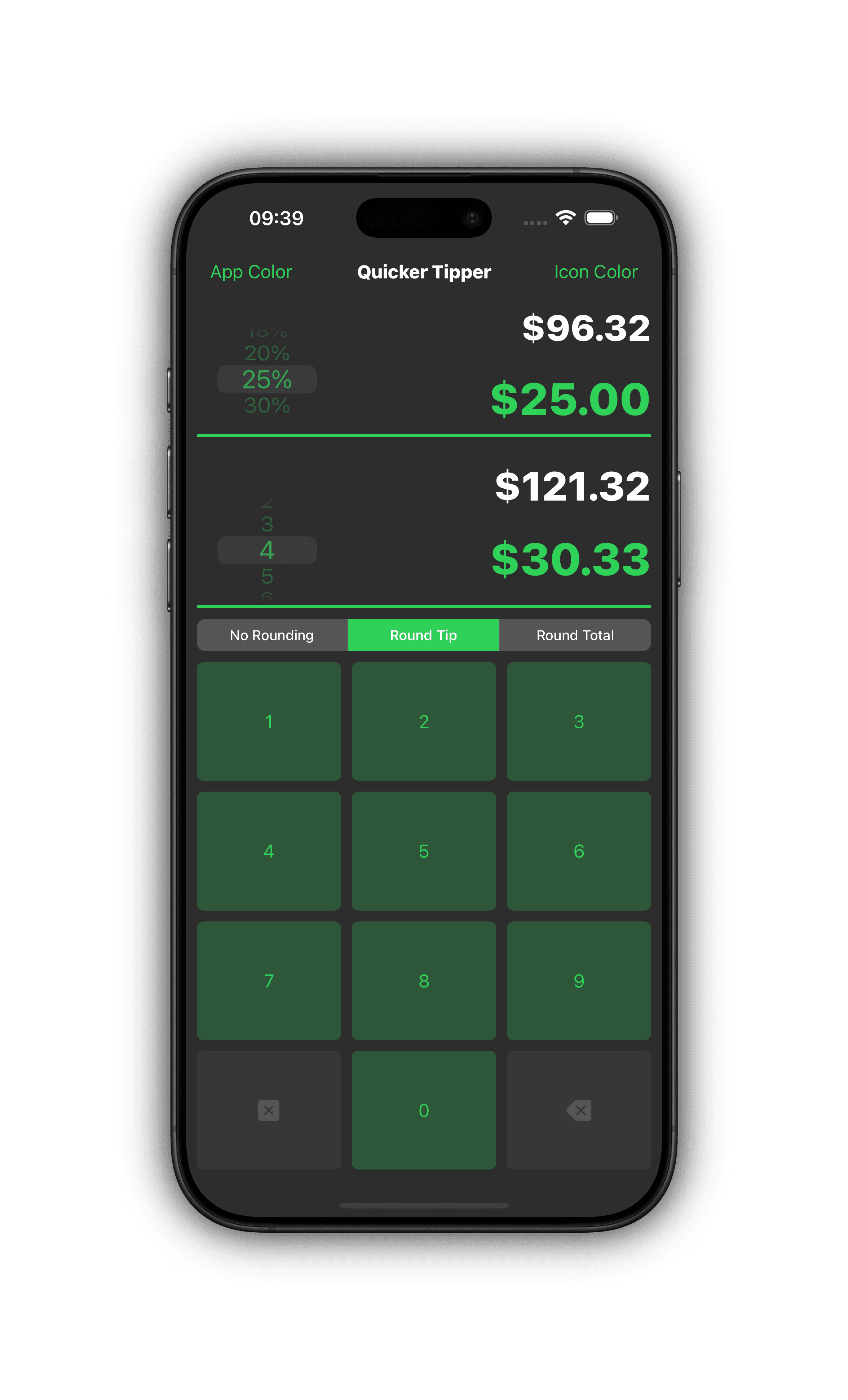 Quicker Tipper Rounding options